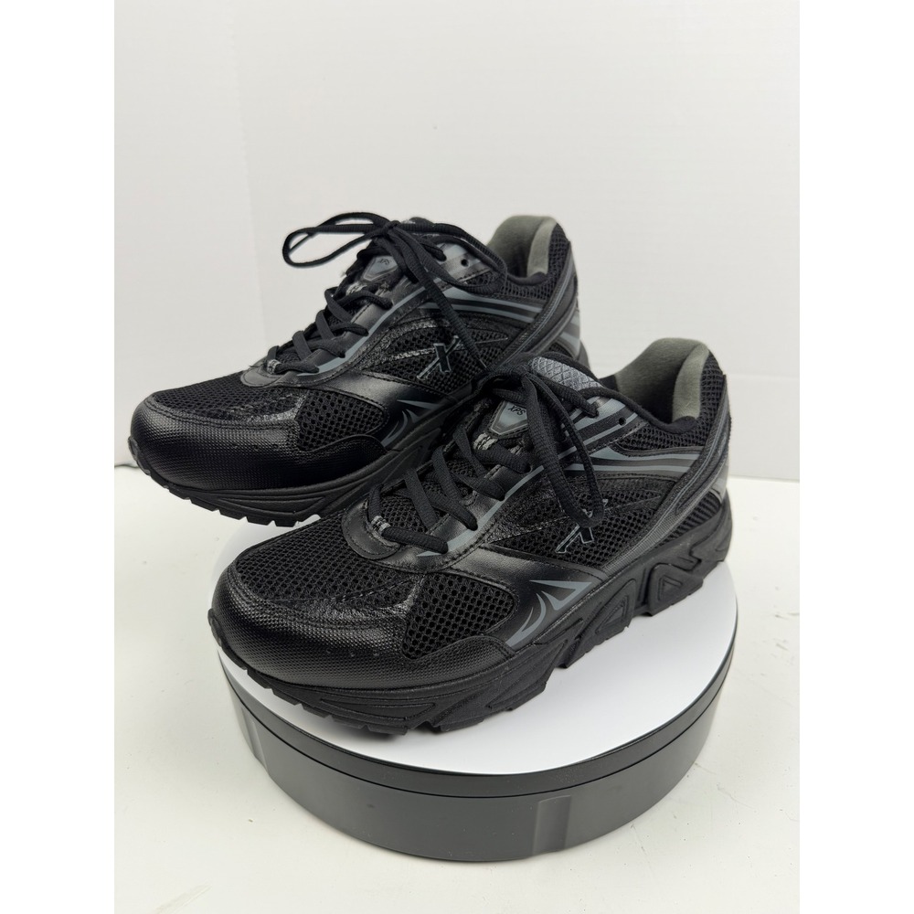 Xelero Men's Dressy Running Walking Shoes Arch Support Black Leather 9D Wide